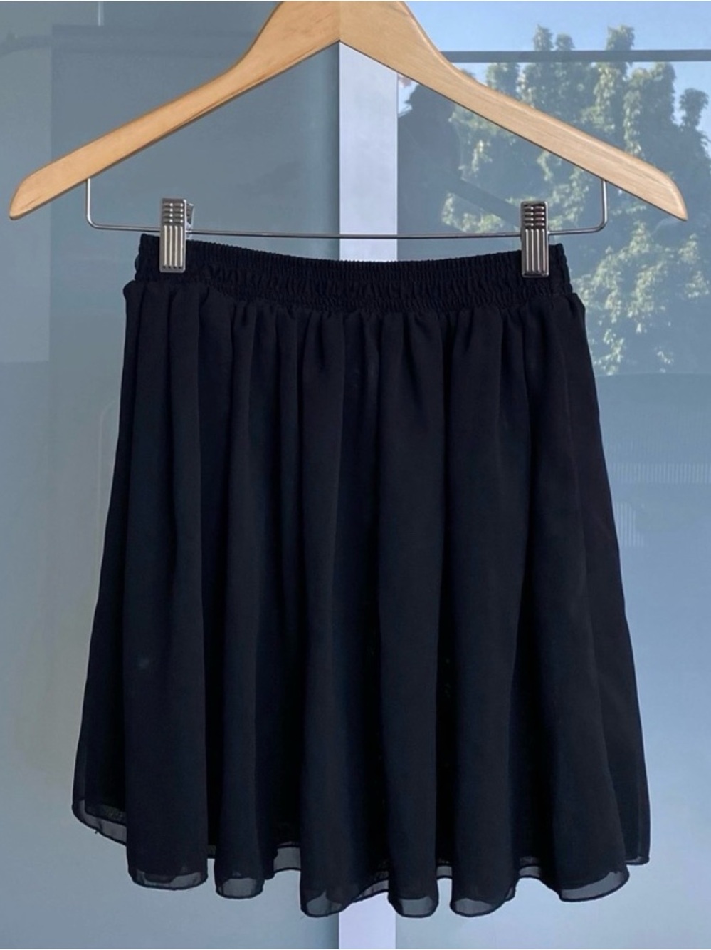 Vintage American Apparel Navy Elastic-Waist Skater Skirt